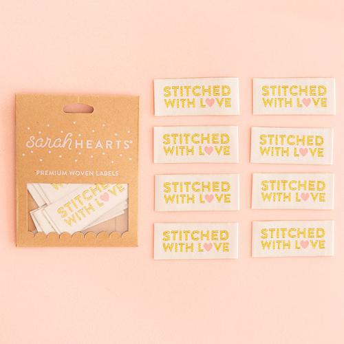Sarah Hearts Sew in Labels: Stitched with Love- Gold