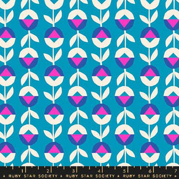 Ruby Star Society EYE CANDY: Flower Chain-Cerulean (1/4 Yard)
