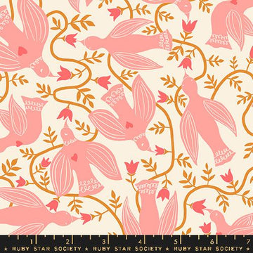 Ruby Star Society ENDPAPER: Hummingbirds-Natural (1/4 Yard)