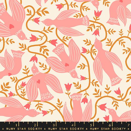 Ruby Star Society ENDPAPER: Hummingbirds-Natural (1/4 Yard)