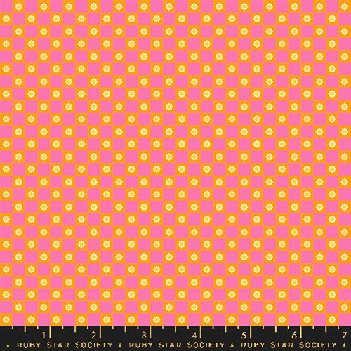 Ruby Star Society ANIMAL ANIMAL: Flower Check-Orange (1/4 Yard)