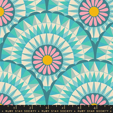 Ruby Star Society CAROUSEL: Carousels Geometrics-Turquoise (1/4 Yard)