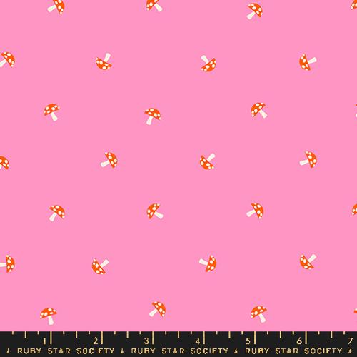 Ruby Star Society CAROUSEL: Tiny Mushrooms-Flamingo (1/4 Yard)