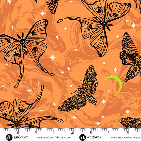 PHANTASM: Mystic Moths-Flame (1/4 Yard)