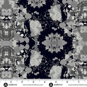 PHANTASM: Dark Damask-Raven (1/4 Yard)