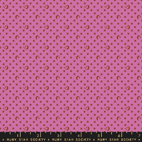 Ruby Star Society OOH LUCKY LUCKY: Moon and Stars-Heliotrope (1/4 Yard)