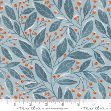 PURRFECT CHRISTMAS: Christmas Greenery-Sky (1/4 Yard)