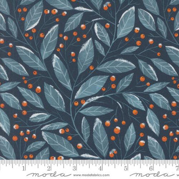 PURRFECT CHRISTMAS: Christmas Greenery-Midnight (1/4 Yard)