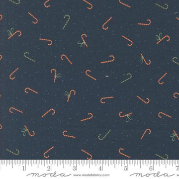 PURRFECT CHRISTMAS: Candy Canes-Midnight (1/4 Yard)
