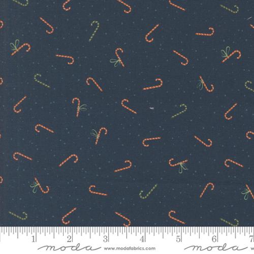 PURRFECT CHRISTMAS: Candy Canes-Midnight (1/4 Yard)