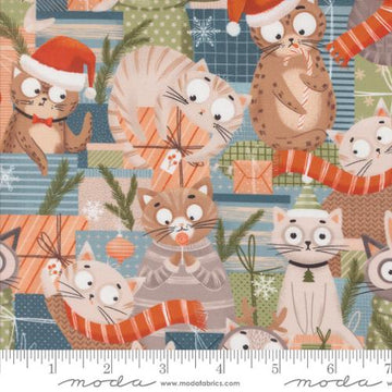 PURRFECT CHRISTMAS: Jolly Kitties-Multi (1/4 Yard)