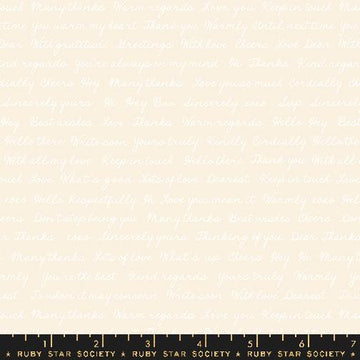 Ruby Star Society SALUTATIONS: Hello Goodbye-Natural (1/4 Yard)