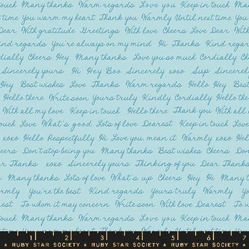Ruby Star Society SALUTATIONS: Hello Goodbye-Polar (1/4 Yard)