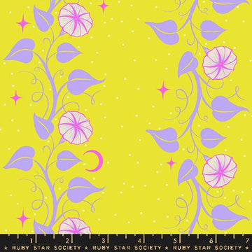 Ruby Star Society GLOW GARDEN: Moon Vines-Citron (1/4 Yard)