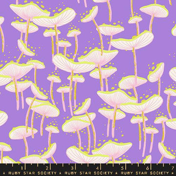 Ruby Star Society GLOW GARDEN: Fungi-Amethyst (1/4 Yard)