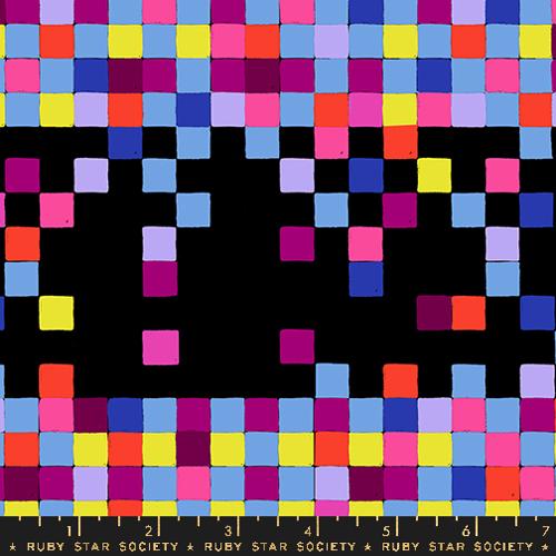 Ruby Star Society GLOW GARDEN: Pixels-Black (1/4 Yard)