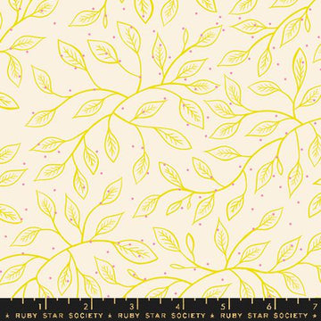 Ruby Star Society GLOW GARDEN: Wandering Vine-Natural (1/4 Yard)