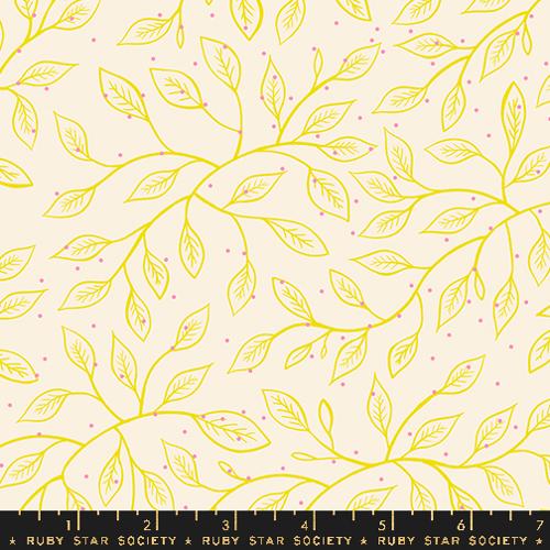 Ruby Star Society GLOW GARDEN: Wandering Vine-Natural (1/4 Yard)