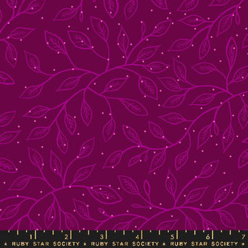 Ruby Star Society GLOW GARDEN: Wandering Vine-Purple Velvet (1/4 Yard)