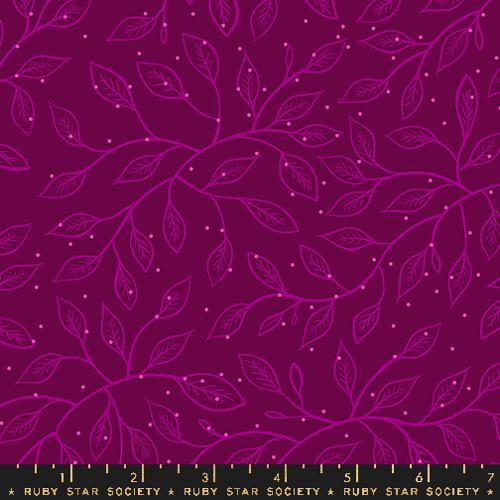 Ruby Star Society GLOW GARDEN: Wandering Vine-Purple Velvet (1/4 Yard)
