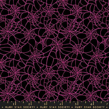 Ruby Star Society GLOW GARDEN: Tangled Web-Black (1/4 Yard)