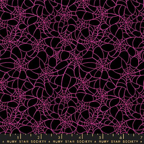 Ruby Star Society GLOW GARDEN: Tangled Web-Black (1/4 Yard)