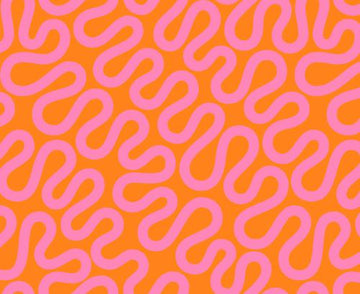 GROOVE: Unspooled Geometric Swirls-Orange Zest (1/4 Yard)