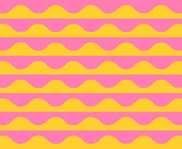 GROOVE: Wavy Geometric Stripe-Tangerine Dream (1/4 Yard)