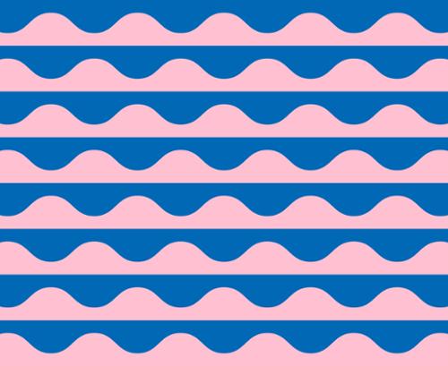 GROOVE: Wavy Geometric Stripe-Cotton Candy (1/4 Yard)
