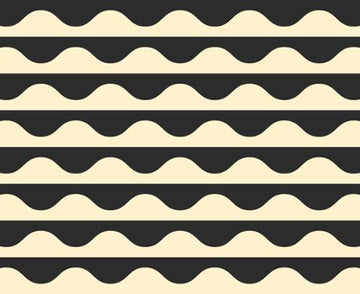 GROOVE: Wavy Geometric Stripe-Tuxedo (1/4 Yard)