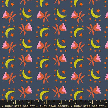 Ruby Star Society CATNAP: Moonflower-Smoke (1/4 Yard)