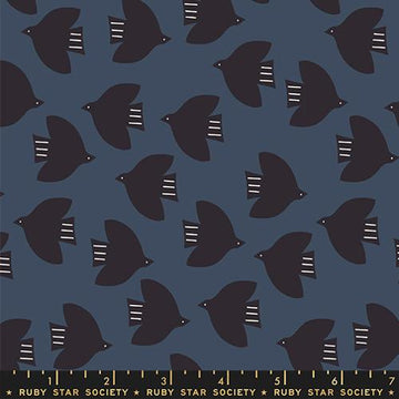 Ruby Star Society CATNAP: Birds-Smoke (1/4 Yard)