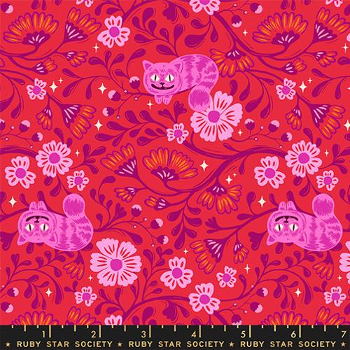 Ruby Star Society HELLO ALICE: Cheshire-Ruby (1/4 Yard)