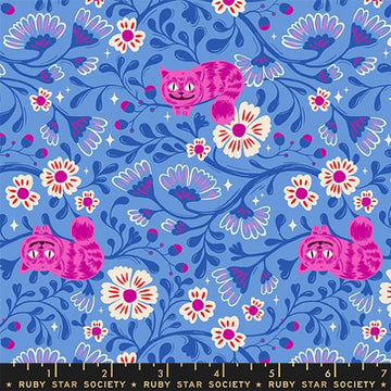 Ruby Star Society HELLO ALICE: Cheshire-Lindley Blue (1/4 Yard)