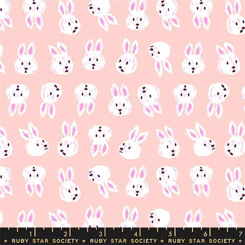 Ruby Star Society HELLO ALICE: Rushing Rabbit-Vintage Pink (1/4 Yard)