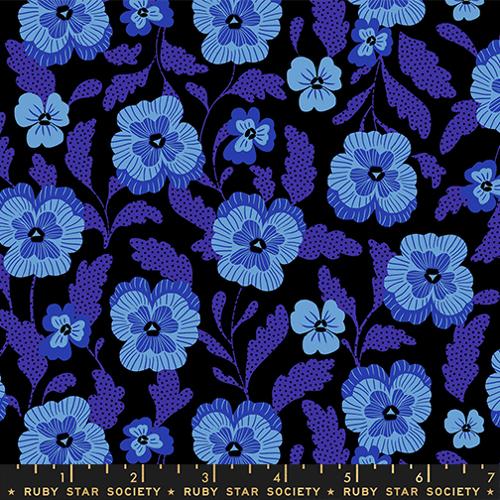 Ruby Star Society HELLO ALICE: Violets-Black (1/4 Yard)