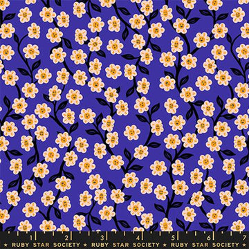 Ruby Star Society HELLO ALICE: Chatty Garden-Blacklight (1/4 Yard)