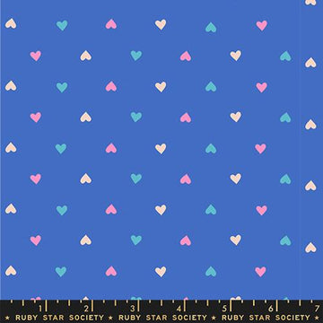 Ruby Star Society BEST DAY EVER: Hearts-Lapis (1/4 Yard)