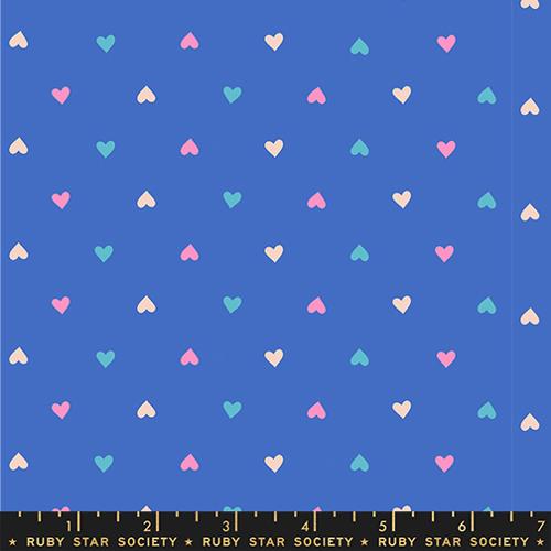 Ruby Star Society BEST DAY EVER: Hearts-Lapis (1/4 Yard)