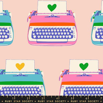 Ruby Star Society BEST DAY EVER: Typewriter-Vintage Pink (1/4 Yard)