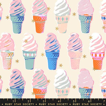 Ruby Star Society BEST DAY EVER: Ice Cream-Natural (1/4 Yard)