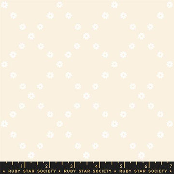 Ruby Star Society BEST DAY EVER: Diamond Flowers-White on Natural (1/4 Yard)