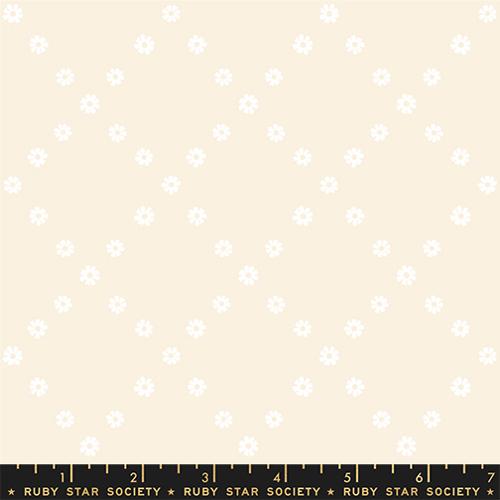 Ruby Star Society BEST DAY EVER: Diamond Flowers-White on Natural (1/4 Yard)
