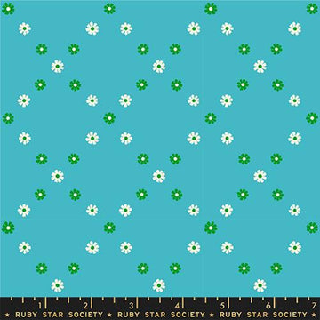 Ruby Star Society BEST DAY EVER: Diamond Flowers-Dark Turquoise (1/4 Yard)