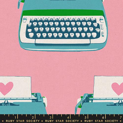 Ruby Star Society BEST DAY EVER: Typewriter Canvas-Posy (1/4 Yard)