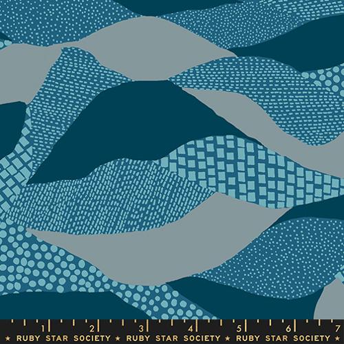 Ruby Star Society REIMAGINED LANDSCAPES: Lands End-Teal (1/4 Yard)