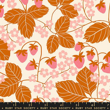 Ruby Star Society REIMAGINED LANDSCAPES: Strawberry Field-Bashful (1/4 Yard)