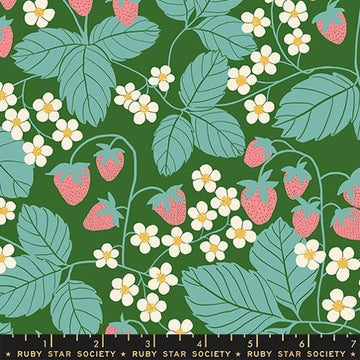 Ruby Star Society REIMAGINED LANDSCAPES: Strawberry Field-End Green (1/4 Yard)