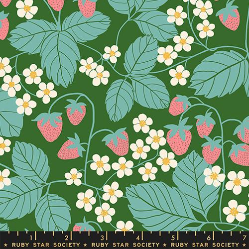 Ruby Star Society REIMAGINED LANDSCAPES: Strawberry Field-End Green (1/4 Yard)