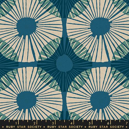 Ruby Star Society REIMAGINED LANDSCAPES: Superbloom Canvas-Teal (1/4 Yard)